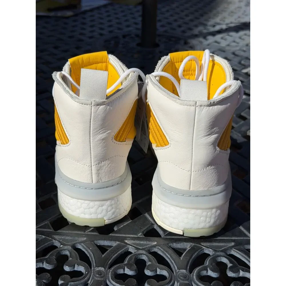 adidas Men Rivalry Rm High Top White Mustard Yellow Basketball F34144 Size 6 NWT